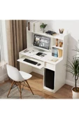 aden home senin evin senin dünyan %100 MDF Çalışma Masası, Bilgisayar Masası, Kitaplıklı Çalışma Masası, Ofis Masası Çocuk Genç Odası - 3