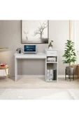 aden home senin evin senin dünyan Kitaplıklı Çalışma Masası, %100 Beyaz MDF Çekmeceli Çalışma Masası, Ofis Çalışma Masası, CM101 - 1