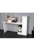 aden home senin evin senin dünyan Beyaz Kitaplıklı Çalışma Masası, Mdf Çalışma Masası, Bilgisayar Masası, Ofis Çalışma Masası - 3