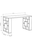 aden home senin evin senin dünyan Kitaplıklı Çalışma Masası, %100 Beyaz MDF Dekoratif Çalışma Masası, Ofis Çalışma Masası, CM100 - 3