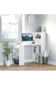 aden home senin evin senin dünyan Beyaz Çalışma Masası, %100 Mdf Kitaplıklı Çalışma Masası, Ofis Çalışma Masası, Ders Çalışma Masası - 1