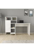 aden home senin evin senin dünyan Beyaz Çalışma Masası, Kitaplıklı Çalışma Masası, Ofis Çalışma Masası, Ders Çalışma Masası - 1