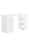 aden home senin evin senin dünyan Kitaplıklı Beyaz Çalışma Masası, %100 Mdf Çalışma Masası, Çekmeceli Masa, Genç Odası - 3