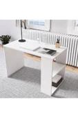 aden home senin evin senin dünyan Beyaz Çalışma Masası, Kitaplıklı Çalışma Masası, Ofis Çalışma Masası, Ders Çalışma Masası - 1