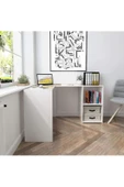 aden home senin evin senin dünyan Kitaplıklı Ofis Çalışma Masası, Beyaz 2'li Çalışma Masası, Ders Çalışma Masası, - CM58 - 2