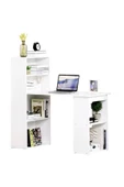 aden home senin evin senin dünyan Beyaz Çalışma Masası, %100 Mdf Kitaplıklı Çalışma Masası, Ofis Çalışma Masası, Ders Çalışma Masası - 4