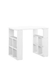 aden home senin evin senin dünyan Kitaplıklı Dekoratif Çalışma Masası, %100 Mdf Beyaz Çalışma Masası, Ders Çalışma Masası - Cm59 - 4