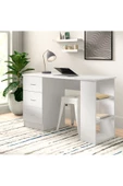 aden home senin evin senin dünyan Kitaplıklı Çalışma Masası, %100 MDF Beyaz Çalışma Masası, Genç Odası, CM89 - 1