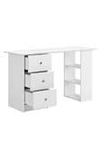 aden home senin evin senin dünyan Kitaplıklı Beyaz Çalışma Masası, %100 Mdf Çalışma Masası, Çekmeceli Masa, Genç Odası - 2