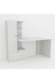 aden home senin evin senin dünyan Mira B Kitaplıklı Dekoratif Beyaz Çalışma Masası, Genç Odası, %100 MDF, CM30B - 3