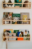 aden home senin evin senin dünyan Montessori Çocuk ve Bebek Odası Duvar Rafı, Eğitici Ahşap Kitaplık Rafı, 3'lü Set, 50cm, ACKTP09 - 1