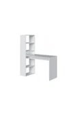 aden home senin evin senin dünyan Kitaplıklı Dekoratif Çalışma Masası, %100 Mdf Beyaz Çalışma Masası, Genç Odası - Cm48 - 4