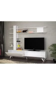 aden home senin evin senin dünyan Beyaz TV ünitesi, MDF TV ünitesi, Kapaklı Raflı TV Sehpa Ünitesi, Beyaz MDF TV Ünitesi Konsol TVU113 - 3
