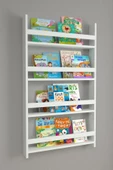 aden home senin evin senin dünyan Çocuk Odası Duvar Rafı, Çocuk Odası Eğitici Kitaplık, Beyaz Montessori Kitaplık, 120cm, MCKTP01 - 2