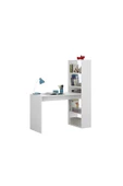 aden home senin evin senin dünyan Kitaplıklı Dekoratif Çalışma Masası, %100 Mdf Beyaz Çalışma Masası, Genç Odası - Cm48 - 5