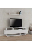 aden home senin evin senin dünyan Beyaz TV ünitesi, MDF TV ünitesi, Kapaklı Raflı TV Sehpa Ünitesi, Beyaz MDF TV Ünitesi Konsol - 2