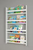 aden home senin evin senin dünyan Çocuk Odası Duvar Rafı, Çocuk Odası Eğitici Kitaplık, Beyaz Montessori Kitaplık, 120cm, MCKTP01 - 3