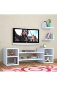 aden home senin evin senin dünyan Duvar Raflı Tv Ünitesi, %100 Mdf Kitaplıklı Tv Ünitesi, Beyaz Tv Ünitesi, Tvu05 - 2