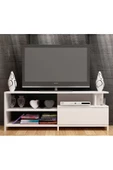 aden home senin evin senin dünyan Beyaz TV Ünitesi, MDF TV Ünitesi, Kapaklı TV Sehpa Ünitesi, Beyaz MDF TV Ünitesi Konsol, TVU90 - 1