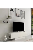 aden home senin evin senin dünyan Beyaz TV Ünitesi, MDF TV Ünitesi, Raflı TV Sehpa Ünitesi, Beyaz MDF TV Ünitesi Konsol, TVU69 - 2