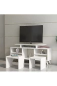 aden home senin evin senin dünyan Falcone Modern TV Ünitesi, 2'li Sehpalı TV Ünitesi, Beyaz Tasarım %100 MDF, TVU10 - 2