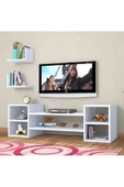 aden home senin evin senin dünyan Duvar Raflı Tv Ünitesi, %100 Mdf Kitaplıklı Tv Ünitesi, Beyaz Tv Ünitesi, Tvu05 - 1