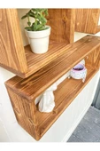 aden home senin evin senin dünyan Ahşap Duvar Rafı 3'lü Set, Dekoratif Raf, Mutfak Rafı, Baharatlık, Kupa Rafı, Çiçeklik, ADR60 - 4