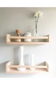 dekomar Çocuk Odası Balkon 2 Adet Duvar Rafı Ahşap Kitaplık Raf Çok Amaçlı Raf 30cm - 1