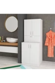 aden home senin evin senin dünyan Çamaşır Kurutma Makinesi Dolabı, %100 Mdf Beyaz Banyo Dolabı, Kapaklı Çamaşır Makinesi Banyo Dolabı - 2