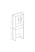 aden home senin evin senin dünyan Banyo Dolabı, Kapaklı Çamaşır ve Kurutma Makinesi Dolabı, %100 Beyaz MDF Banyo Dolabı - 6