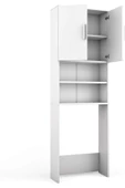 aden home senin evin senin dünyan Banyo Dolabı, Kapaklı Çamaşır ve Kurutma Makinesi Dolabı, %100 Beyaz MDF Banyo Dolabı - 7