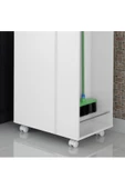 aden home senin evin senin dünyan Banyo Dolabı, Kapaklı Çamaşır ve Kurutma Makinesi Dolabı, %100 Beyaz MDF Banyo Dolabı - 5
