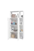 aden home senin evin senin dünyan Beyaz Banyo Dolabı, Kapaklı Raflı Banyo Dolabı, Çamaşır Makinesi Boy Dolabı, Mutfak Erzak Dolabı - 3