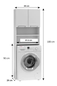 aden home senin evin senin dünyan 2'li Banyo Dolabı, Kapaklı Çamaşır Ve Kurutma Makinesi Dolabı, %100 Mdf Banyo Dolabı - 8