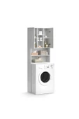 aden home senin evin senin dünyan Banyo Dolabı, Kapaklı Çamaşır ve Kurutma Makinesi Dolabı, %100 Beyaz MDF Banyo Dolabı - 4