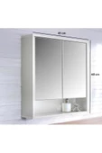 aden home senin evin senin dünyan Aynalı Banyo Dolabı, Banyo Lavabo Dolabı, %100 Beyaz MDF Kapaklı Banyo Dolabı - 4