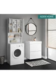 aden home senin evin senin dünyan Banyo Dolabı, Kapaklı Çamaşır ve Kurutma Makinesi Dolabı, %100 Beyaz MDF Banyo Dolabı - 1