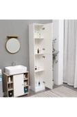 aden home senin evin senin dünyan Beyaz Banyo Dolabı, Çok Amaçlı Dolap, Kapaklı Banyo Dolabı, Mutfak Kiler Erzak Dolabı - 2