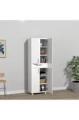 aden home senin evin senin dünyan 4 Kapaklı Çekmeceli Dolap, %100 Mdf Beyaz Çok Amaçlı Dolap, Mutfak Banyo Dolabı, Kiler, Mdlp37 - 1