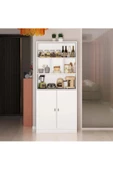 aden home senin evin senin dünyan Beyaz Çok Amaçlı Dolap, %100 Mdf Dolap, Hazır Mutfak Dolabı, Kiler Erzak Dolabı, Mdlp39 - 1
