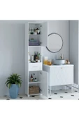 aden home senin evin senin dünyan Beyaz MDF Dolap, Çok Amaçlı Çekmeceli Dolap, Mutfak Dolabı, Banyo Dolabı, Kiler Erzak Dolabı, CAMD11 - 2