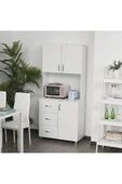 aden home senin evin senin dünyan Çok Amaçlı Dolap, Hazır Mutfak Dolabı, Kiler Erzak Dolabı, Beyaz MDF, MDLP38 - 1