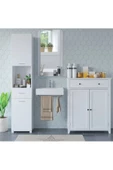 aden home senin evin senin dünyan Beyaz MDF Dolap, Çok Amaçlı Çekmeceli Dolap, Mutfak Dolabı, Banyo Dolabı, Kiler Erzak Dolabı, CAMD11 - 1