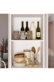 aden home senin evin senin dünyan Beyaz Çok Amaçlı Dolap, %100 Mdf, Mutfak Dolabı, Kiler Erzak Dolabı, Mdlp25 - 6