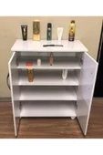 aden home senin evin senin dünyan Beyaz Banyo Dolabı, Banyo Düzenleyici, Tekerlekli Çok Amaçlı Dolap, Ayakkabılık, %100 MDF, MBNY14 - 6