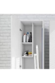 aden home senin evin senin dünyan Beyaz Banyo Dolabı, Kapaklı Banyo Dolabı, Çamaşır Makinesi Boy Dolabı, Banyo Rafı, Banyo Organizer - 2