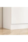 aden home senin evin senin dünyan Beyaz Çok Amaçlı Dolap, 4 Kapaklı 5 Raflı Mutfak Banyo Dolabı, %100 Mdf, Kiler Erzak Dolabı, Mdlp27 - 3