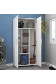 aden home senin evin senin dünyan Kapaklı Beyaz Banyo Dolabı, Çok Amaçlı Dolap, Çamaşır Makinesi Boy Dolabı, Banyo Lavabo Dolabı - 1