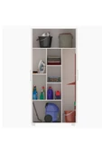 aden home senin evin senin dünyan Kapaklı Beyaz Banyo Dolabı, Çok Amaçlı Dolap, Çamaşır Makinesi Boy Dolabı, Banyo Lavabo Dolabı - 2