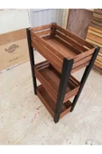 Demwood 40x20x75 Ebatlarında Klasik Ceviz Rengi Ahşap Sebze&meyvelik Dolap Raf - 1